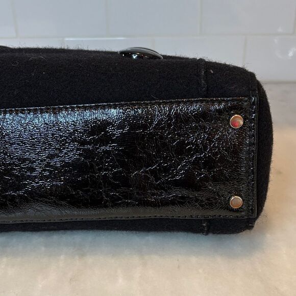 Kate Spade Purse Handbag Quinn Beantown Wool Button Satchel Pocketbook - Picture 8 of 16